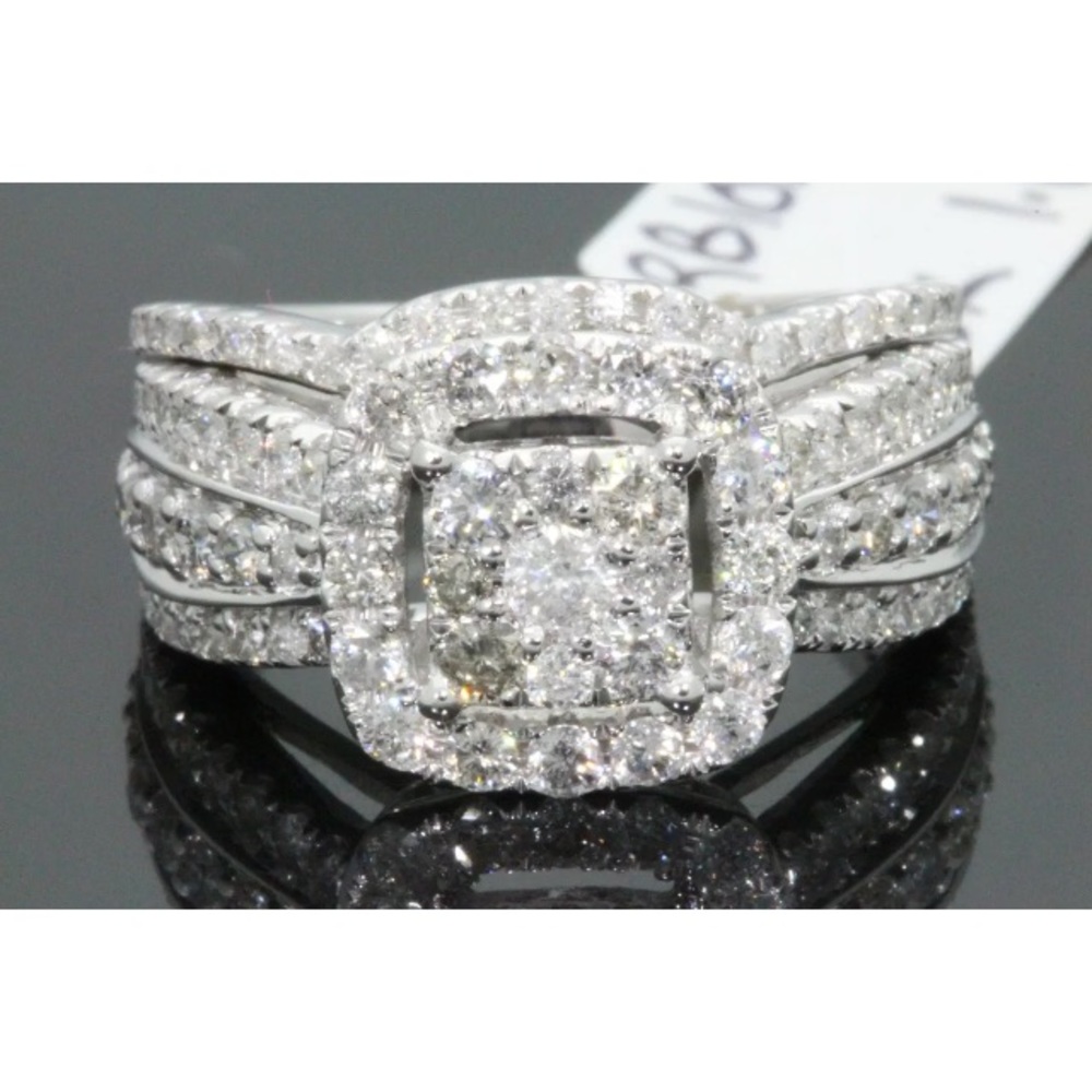 1.60 carat 10k white gold diamond ring set